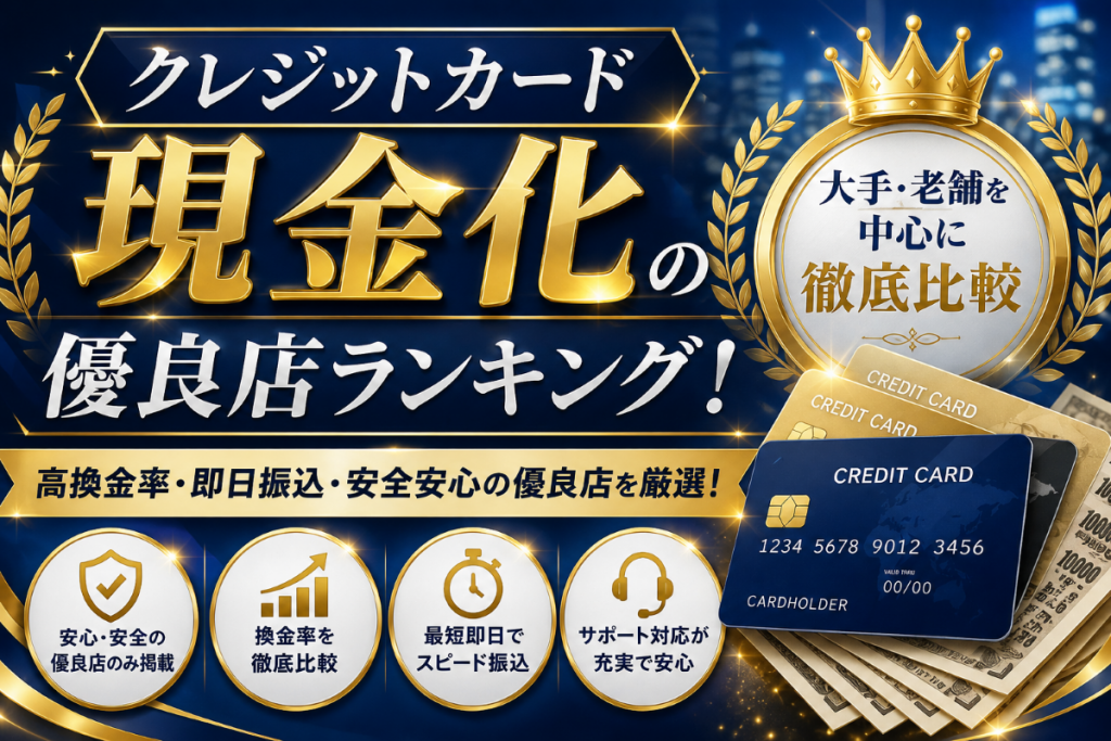 クレジットカード現金化の優良店ランキング10選!大手・老舗を中心に徹底比較【2026年最新版】