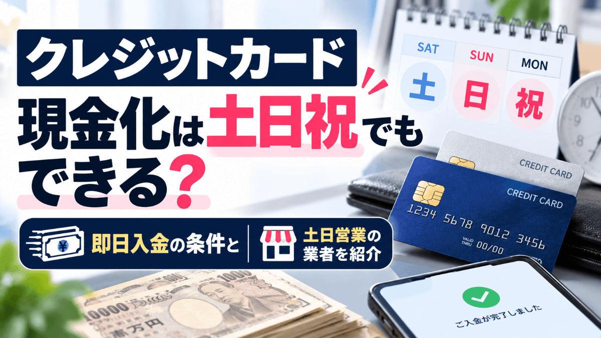 クレジットカード現金化は土日祝でもできる？即日入金の条件と土日営業の業者